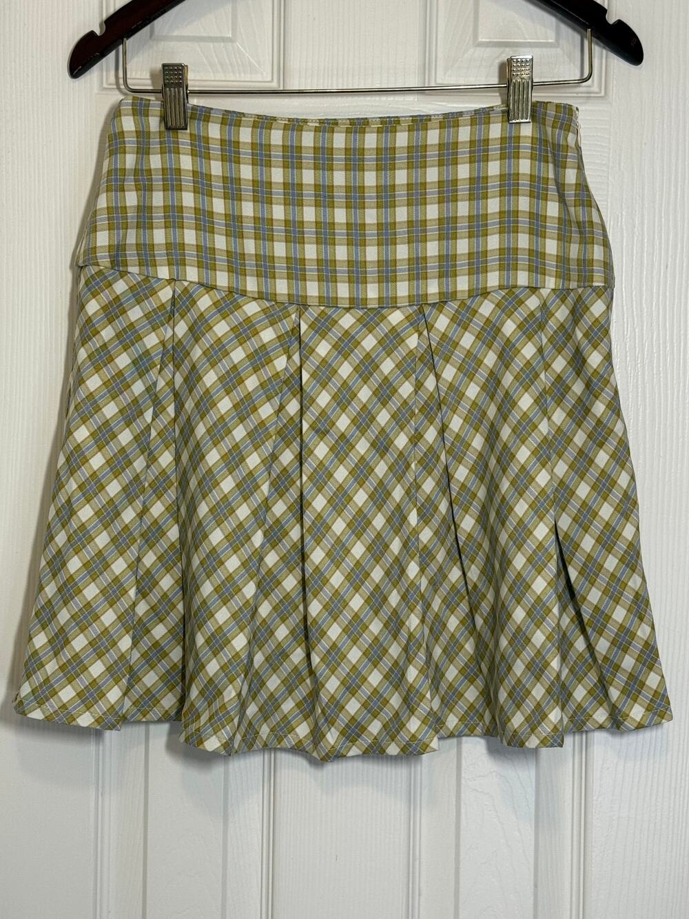Dazy L Plaid Pleated Drop Waist Skirt Y2K Coquette School Girl Academia Style